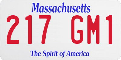 MA license plate 217GM1
