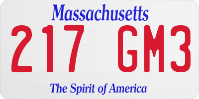 MA license plate 217GM3