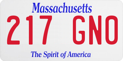 MA license plate 217GN0