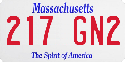 MA license plate 217GN2