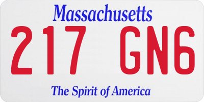 MA license plate 217GN6