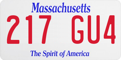 MA license plate 217GU4