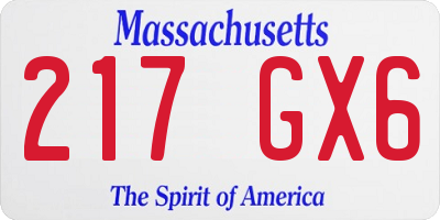 MA license plate 217GX6