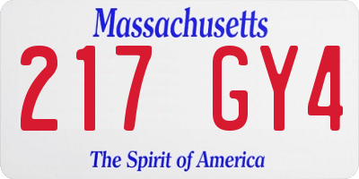MA license plate 217GY4