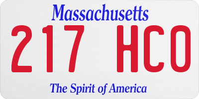 MA license plate 217HC0