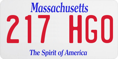 MA license plate 217HG0
