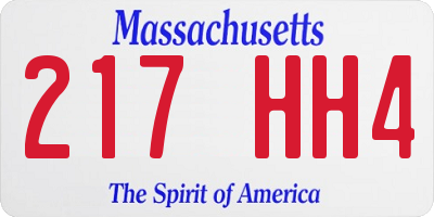 MA license plate 217HH4