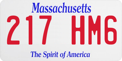 MA license plate 217HM6