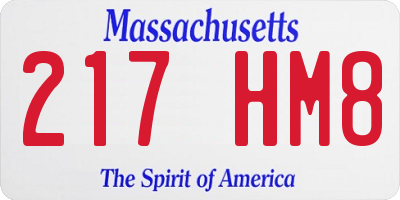 MA license plate 217HM8
