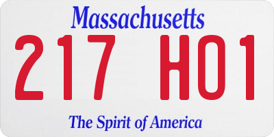 MA license plate 217HO1