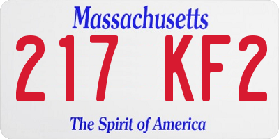 MA license plate 217KF2