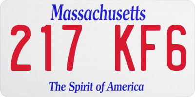 MA license plate 217KF6
