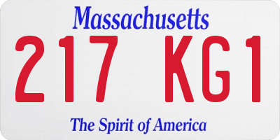 MA license plate 217KG1