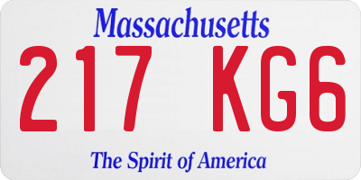 MA license plate 217KG6