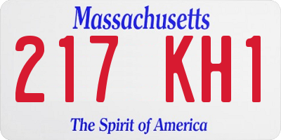 MA license plate 217KH1