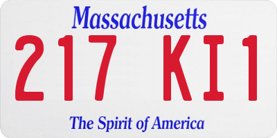 MA license plate 217KI1