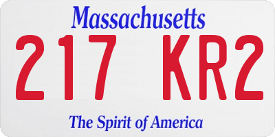 MA license plate 217KR2
