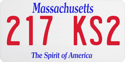MA license plate 217KS2