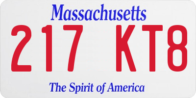 MA license plate 217KT8