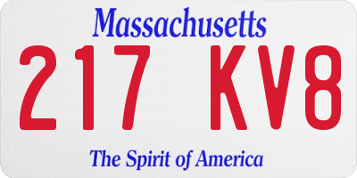 MA license plate 217KV8
