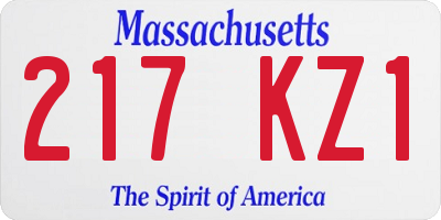 MA license plate 217KZ1