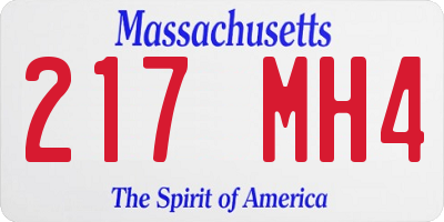 MA license plate 217MH4