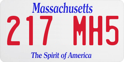 MA license plate 217MH5