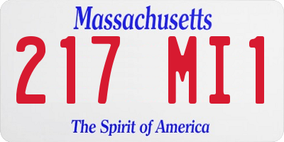 MA license plate 217MI1