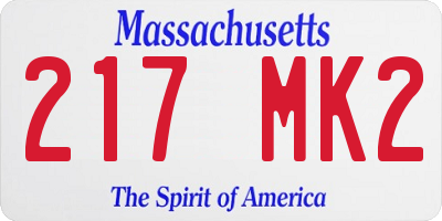 MA license plate 217MK2