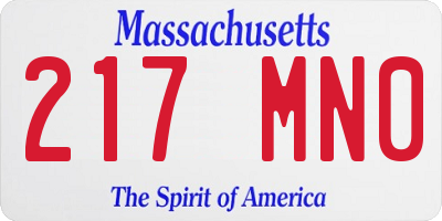 MA license plate 217MN0
