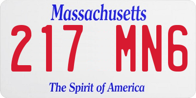 MA license plate 217MN6