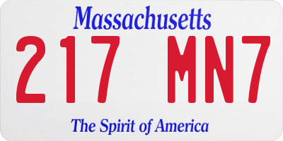 MA license plate 217MN7