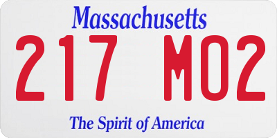 MA license plate 217MO2