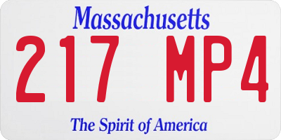 MA license plate 217MP4