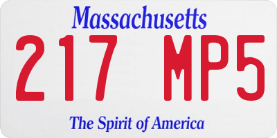 MA license plate 217MP5