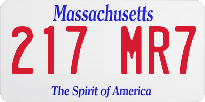 MA license plate 217MR7