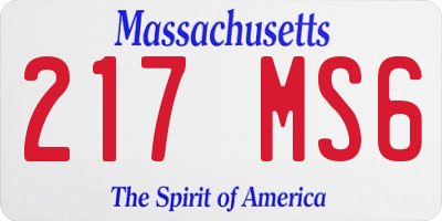 MA license plate 217MS6