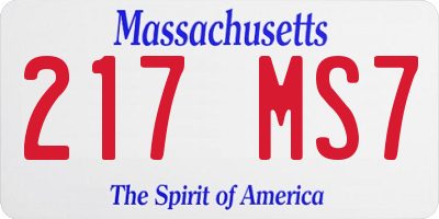 MA license plate 217MS7