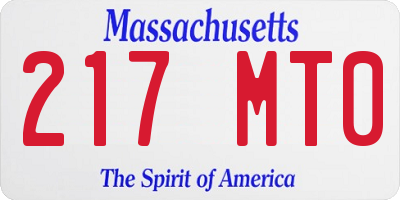 MA license plate 217MT0