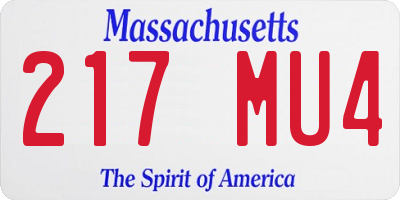 MA license plate 217MU4