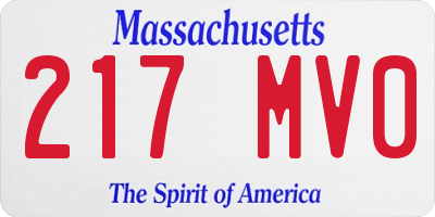 MA license plate 217MV0
