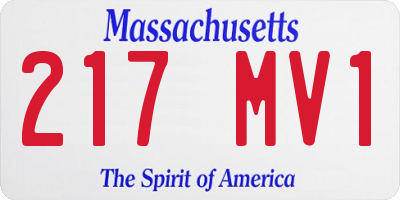 MA license plate 217MV1