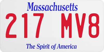MA license plate 217MV8