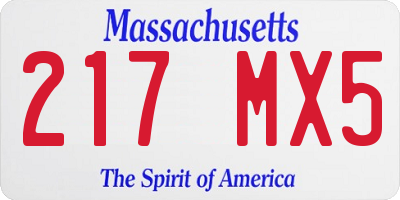 MA license plate 217MX5