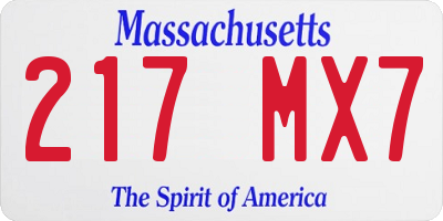 MA license plate 217MX7