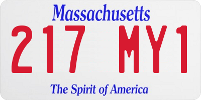 MA license plate 217MY1