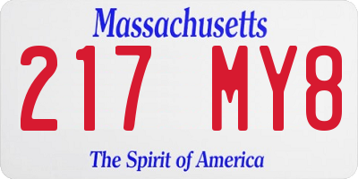 MA license plate 217MY8