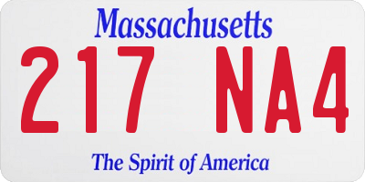 MA license plate 217NA4