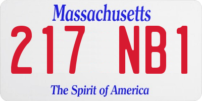 MA license plate 217NB1
