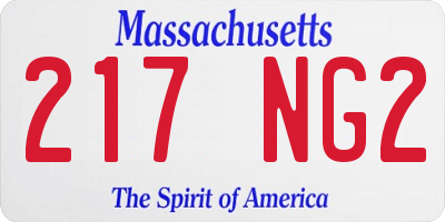 MA license plate 217NG2